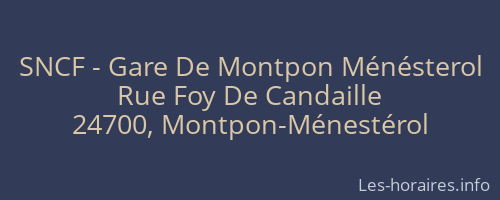SNCF - Gare De Montpon Ménésterol
