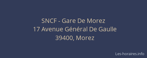 SNCF - Gare De Morez