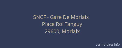 SNCF - Gare De Morlaix