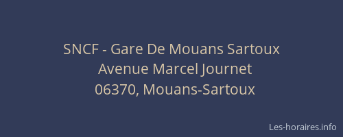 SNCF - Gare De Mouans Sartoux
