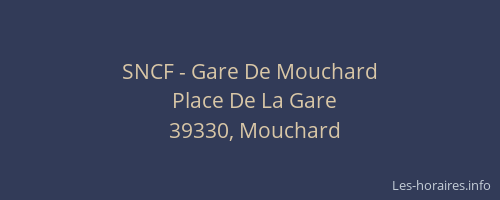 SNCF - Gare De Mouchard