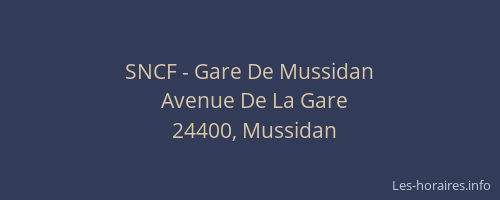 SNCF - Gare De Mussidan