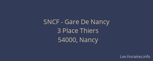 SNCF - Gare De Nancy