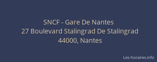 SNCF - Gare De Nantes