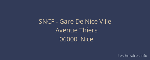SNCF - Gare De Nice Ville