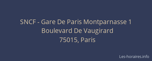 SNCF - Gare De Paris Montparnasse 1