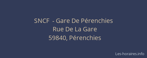 SNCF  - Gare De Pérenchies