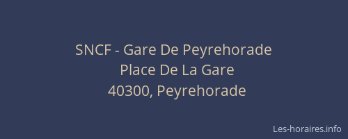 SNCF - Gare De Peyrehorade