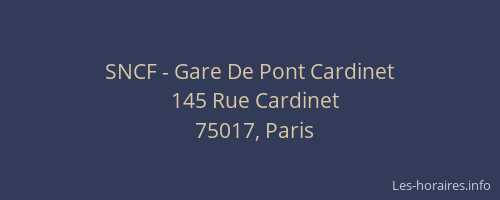 SNCF - Gare De Pont Cardinet