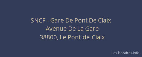 SNCF - Gare De Pont De Claix