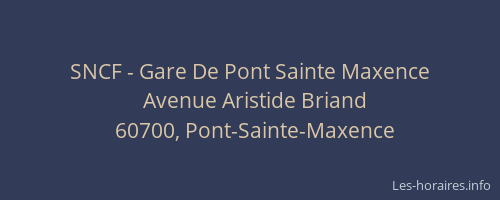 SNCF - Gare De Pont Sainte Maxence