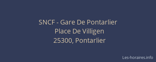 SNCF - Gare De Pontarlier