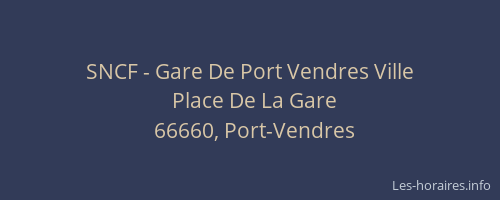 SNCF - Gare De Port Vendres Ville