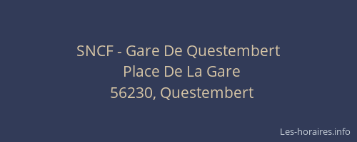 SNCF - Gare De Questembert