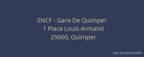 SNCF - Gare De Quimper