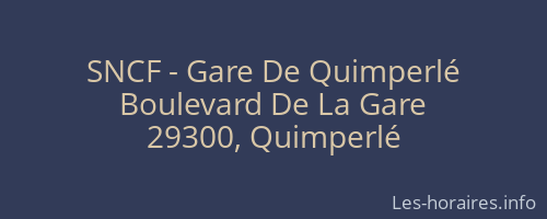 SNCF - Gare De Quimperlé