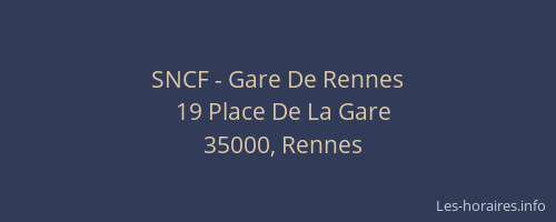 SNCF - Gare De Rennes