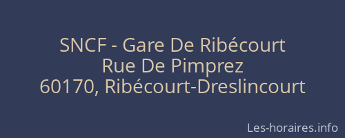 SNCF - Gare De Ribécourt