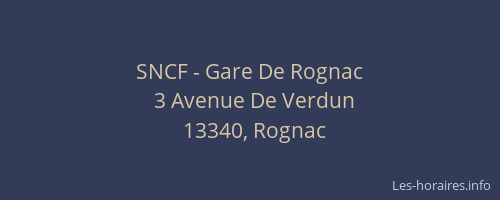 SNCF - Gare De Rognac