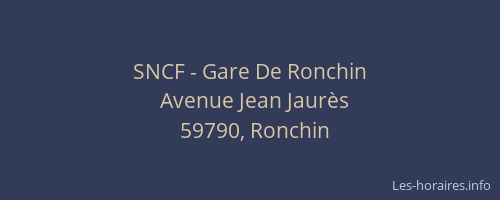 SNCF - Gare De Ronchin