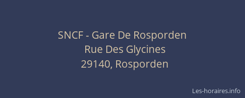 SNCF - Gare De Rosporden
