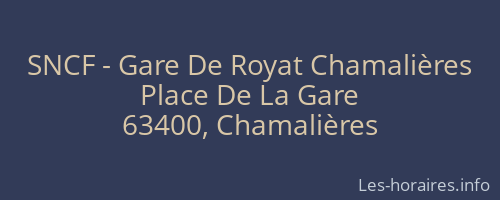 SNCF - Gare De Royat Chamalières