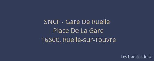 SNCF - Gare De Ruelle