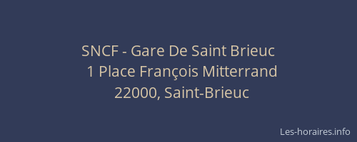 SNCF - Gare De Saint Brieuc