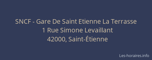 SNCF - Gare De Saint Etienne La Terrasse