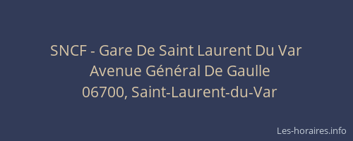 SNCF - Gare De Saint Laurent Du Var