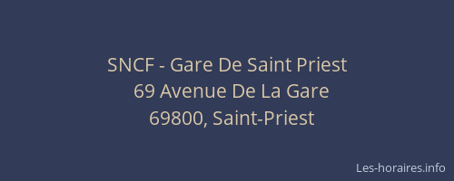 SNCF - Gare De Saint Priest