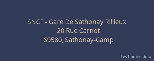 SNCF - Gare De Sathonay Rillieux