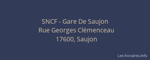SNCF - Gare De Saujon