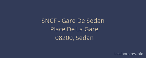 SNCF - Gare De Sedan