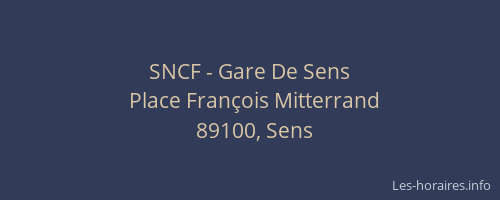 SNCF - Gare De Sens
