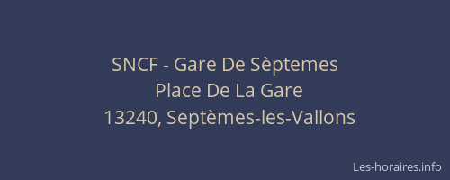 SNCF - Gare De Sèptemes