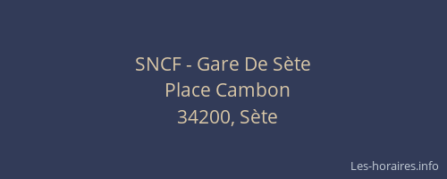 SNCF - Gare De Sète