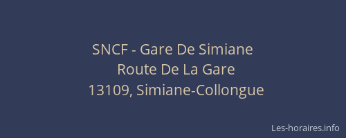 SNCF - Gare De Simiane