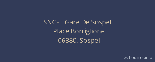 SNCF - Gare De Sospel