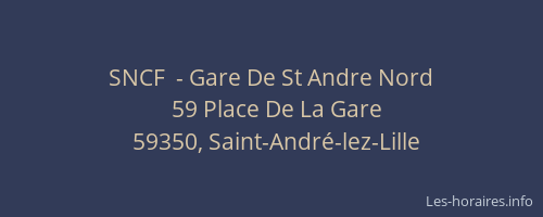 SNCF  - Gare De St Andre Nord