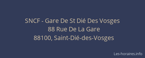 SNCF - Gare De St Di&eacute; Des Vosges