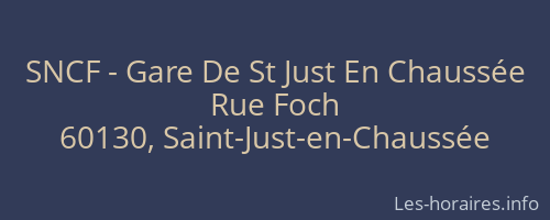SNCF - Gare De St Just En Chaussée