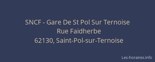 SNCF - Gare De St Pol Sur Ternoise