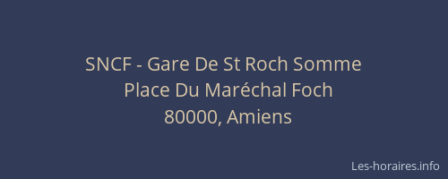 SNCF - Gare De St Roch Somme