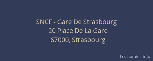 SNCF - Gare De Strasbourg
