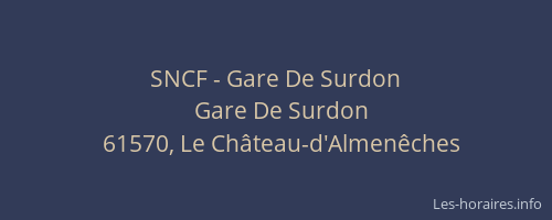 SNCF - Gare De Surdon
