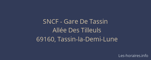 SNCF - Gare De Tassin