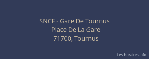 SNCF - Gare De Tournus
