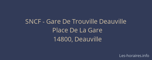 SNCF - Gare De Trouville Deauville
