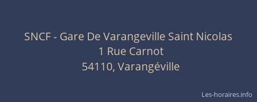 SNCF - Gare De Varangeville Saint Nicolas